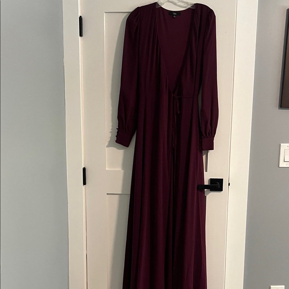 Lulu's Deep Burgundy Long Sleeve Dress